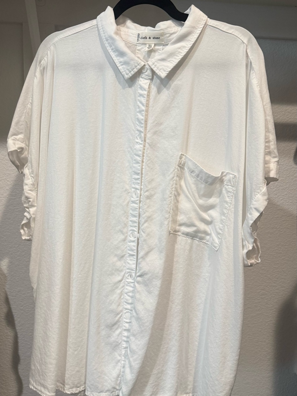 cloth & stone White Collared Button-Down Top
